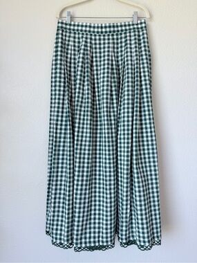 Chiemseer Dirndl & Tracht Green Gingham Cotton Maxi Skirt Size 42 NWT